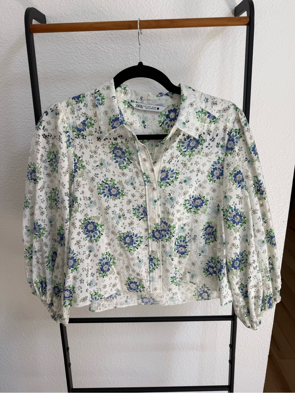 Zara Sheer Floral Blouse